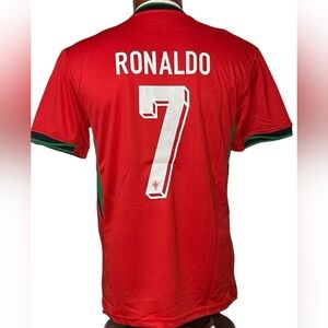 Soccer jersey fan version Portugal cristiano white, green and red